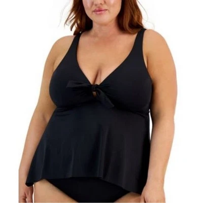 Becca Color Code Flounce Tankini top black NWT Retail $98 - 1X - Image 1 of 4