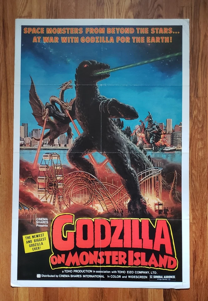 Godzilla On Monster Island Original Filmplakat, 27 x 41, 1976 (gefaltet) - Bild 1 von 1