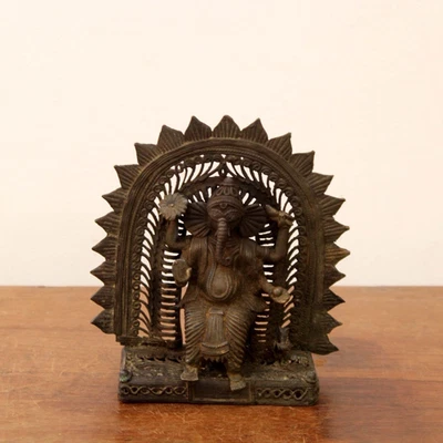 Antigua Estatua Ganesha Dios Hindú Vinayaka De Colección Ídolo Dhokra Arte Deidad Raro Antiguo Foto 1 de 4