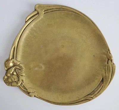 Vintage Teller aus Messing, Blumemotiv, Art deco, Jugendstil - Bild 1 von 4