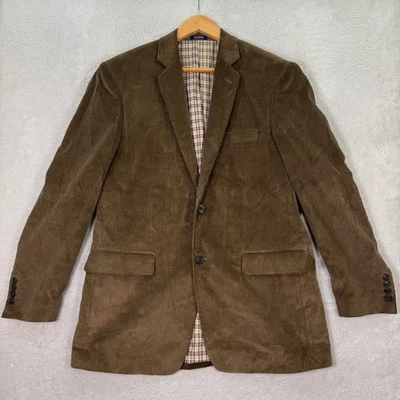 NUEVA Chaqueta Blazer Saddlebred Para Hombres 40R Pana Marrón Forrada a Cuadros 2 Botones Informal Foto 1 de 4