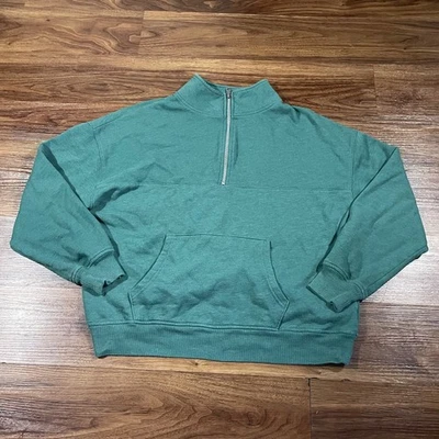 Sudadera So Lounge Life Pullover Verde Manga Larga 1/4 Cremallera Suéter Para Mujer LG Foto 1 de 4