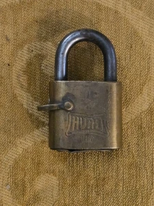 Vintage Antique Old Hurd US Padlock Lock No Key - Picture 1 of 5
