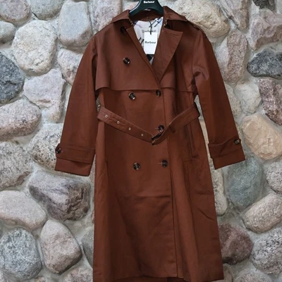 Barbour Aoife Showerproof Trench Coat Vicuna Brown $475 New U.K 10 U.S Size 6 - Image 1 of 4