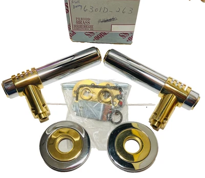 Period Brass Full Dummy Knurled Lever Set 6301D Two Toned Unique Heavy Duty RARE - Image 1 of 4