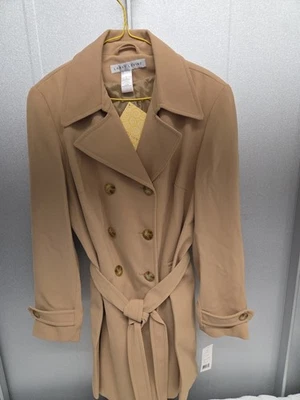 Larry Levine Coat Overcoat Women's Tan  Luxury Pockets - Image 1 of 4