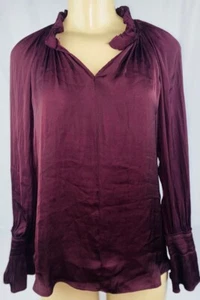 *NEW* Simply Vera Very Wang Burgundy Flare Long Sleeve Top Size XS - Picture 1 of 5