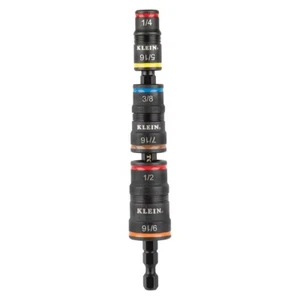 Klein Tools 7-in-1 Impact Flip Socket Set 5" Center Bit With 6 Hex Sizes 32933G - Picture 1 of 17