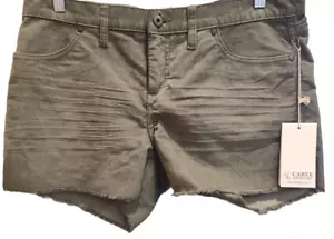 Carve Designs Cotton Moss Green Raw Hem Women's Oahu Shorts Size 8 - Picture 1 of 9