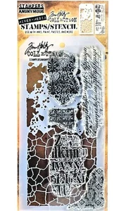 Backgrounds Clear Stamp and Grime & Crackle Stencil Set by Tim Holtz NEW - Picture 1 of 2