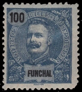 FUNCHAL 27 - Rey Carlos "1897 Azul Oscuro sobre Azul" (pb33356) - Imagen 1 de 1