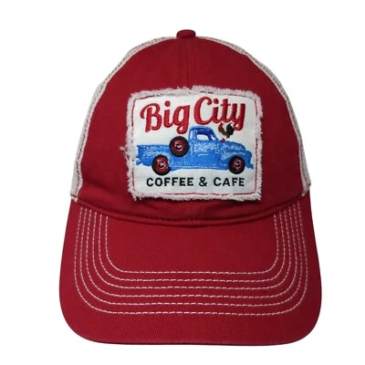 Big City Coffee & Cafe Strapback Trucker Hat Red One Size District - Image 1 of 4