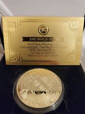 Bitcoin 24k 99.9% Gold plated Coin 29g one of 1000 Coin