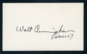 Walter Cunningham DECEASED NASA Astronaut Apollo 7 Signed 3x5 Card G1217 - Picture 1 of 1