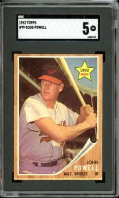1962 Topps #99 Boog Powell Star RC/Rookie Orioles SGC 5 EX Foto 1 de 2