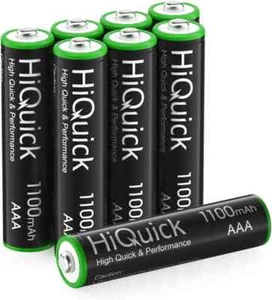 HiQuick 8 x AAA Rechargeable Batteries, Rechargeable 1100mAh Battery, Ni-MH High - Picture 1 of 9
