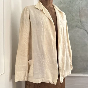 Antique 1920s Pearly Silk Blouse Jacket Hip Pockets Open Front Vintage - Picture 1 of 11
