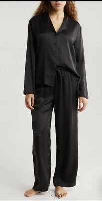 Nordstrom Washable Matte Silk Pajama In Dark Gray XS  - Image 1 of 4
