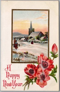 Ein frohes neues Jahr 1909 geprägte Postkarte W92 - Bild 1 von 2