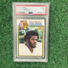 1979 Topps Earl Campbell RC Rookie Card #390 PSA 5 EX Oilers HOF