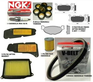 KIT TAGLIANDO YAMAHA MAJESTY 400 2009 2010 2011 FILTRI RULLI CINGHIA PASTIGLIE - Foto 1 di 2