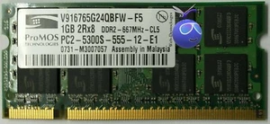 Module mémoire SODIMM PC2 512/1024Mo DDR-533/667/800MHz - Imagen 1 de 9