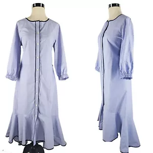 J. Crew blue high low button front ruffled bottom midi shirt dress, 4 S - Picture 1 of 2