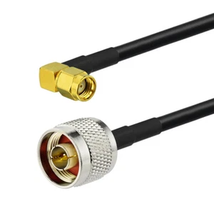 N Type Male to RP-SMA Male Right Angle KSR195 Low Loss Pigtail Cable 1m - Picture 1 of 3