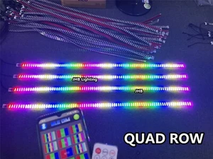 Tiras LED 4 PIEZAS 1,4 metros CUÁDRUPLE FILA PERSIGUIENDO FLUJO para luces de llanta de rueda de coche de 17,5" - Imagen 1 de 15