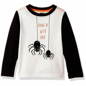 Crazy 8 Boys' Toddler Li'l Long-Sleeve Spider Graphic Tee, Jet Ivory, 6-12 mo - Picture 1 of 1