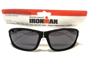 NEW Foster Grant Ironman SUNGLASSES Matte Black Wrap Sport 💪 “Relentless” - Image 1 of 4