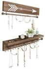 Rustic Necklace And Jewelry Organizer - Hanging Wall Mount Display - Mounted ...