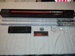 Two Star Wars Darth Maul Force FX Lightsabers w/ Connector Box The Dark Series - Picture 1 of 17