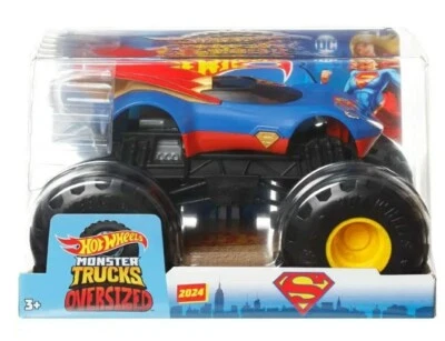 HOT WHEELS MONSTER TRUCKS 2024 OVERSIZED DC SUPER GIRL METAL 1:24 SCALE NEW - Image 1 of 4