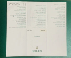 ROLEX Certificate Garantie Warranty Garanzia Rolex Cellini 6623/9 W serial - Picture 1 of 2
