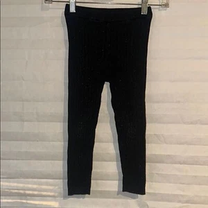 Genuine Kids by OshKosh Black Silver Leggings Size 4T Girls Sparkly Stretch Pant - Picture 1 of 4