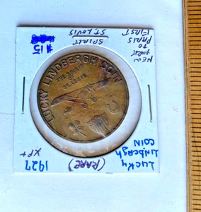 Lucky Lindbergh Medaille 1927. Spirt of St. Louis auf Rückseite. 32mm. - Bild 1 von 2