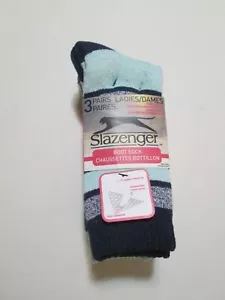 3 Pairs Slazenger Ladies Boot Socks SZSKL0013 Navy Blue/Green Sock Size 9-11 NEW - Picture 1 of 11