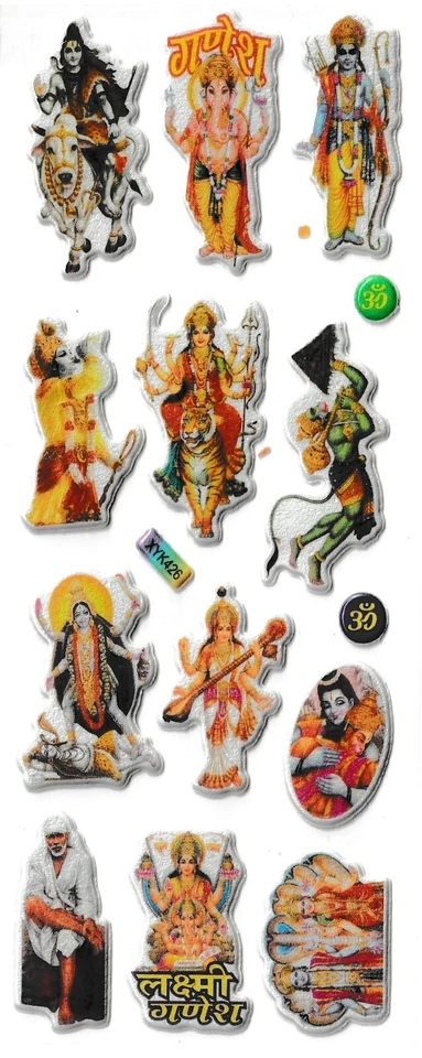 3D Stickers INDUISM Indian Religion Lakshmi Ganesh India - Image 1 of 1