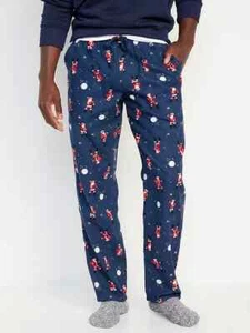 Neu mit Etikett Old Navy marineblau Weihnachtsmann Flanell Pyjamahose Schlaf Lounge Herren S XL - Bild 1 von 3