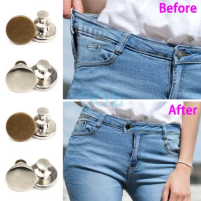 6Pcs Detachable No Sew Instant Waist Adjust Button Pins For Jeans Jacket Pants - Image 1 of 4