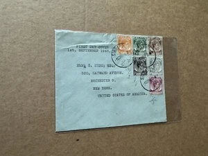 Singapore 1948 FDC +KGVI Definitives #SG1-6 +Neat Franking to US - Picture 1 of 2