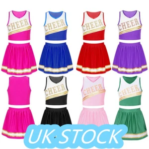 Girls~Cheer Leader Uniform Outfit Cheerleading Costume Birthday Gift Fancy Dress - Picture 1 of 89