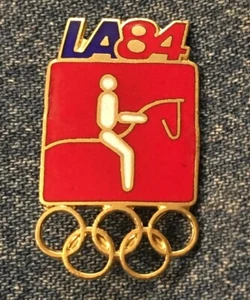 Broche pictograma olímpico ecuestre ~ Juegos de verano de Los Ángeles 1984 ~ Los Ángeles - Imagen 1 de 2