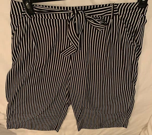 Maison Jules Damenhose schwarz weiß gestreift Taille zum Binden Größe 14 - Bild 1 von 8