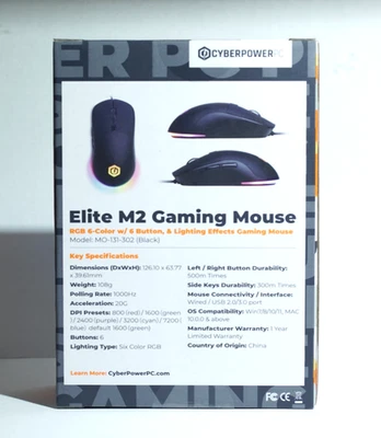 CyberPower PC Elite M2 Gaming Mouse MO-131-302 Black - Image 1 of 4