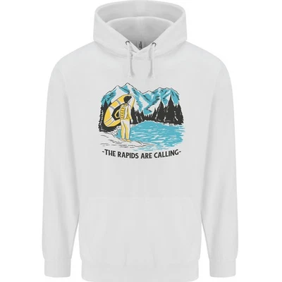 Hoodie Per Bambini In Bianco Con Rafting E Rapids - Immagine 1 di 4
