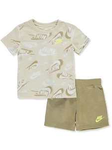 Nike Boys' 2-Piece Shorts Set Outfit Color: beige Size: 4 - Picture 1 of 2