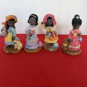 Young’s Inc. Figurines African/ American. Monroe Michigan 4 Little Girls - Picture 1 of 16