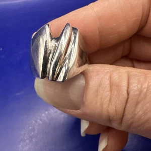 Unique Vintage Modernist Sterling Silver Ring Size 6 Marked 925 Mexico - Picture 1 of 8